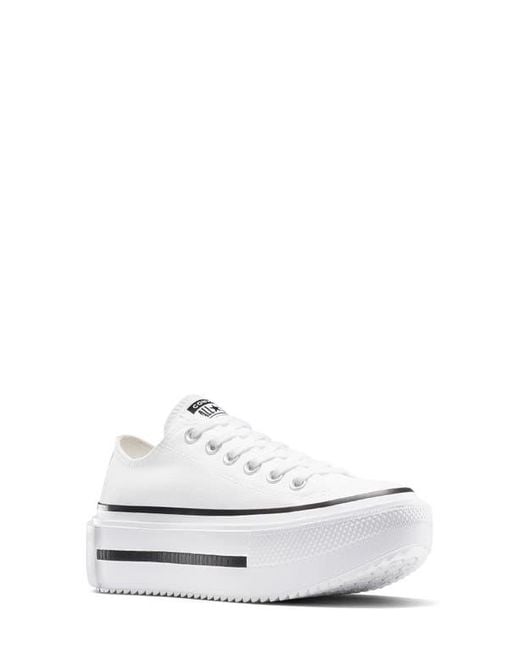 Converse White Gender Inclusive Chuck Taylor All Star Lift Double Stack Low Top Platform Sneaker