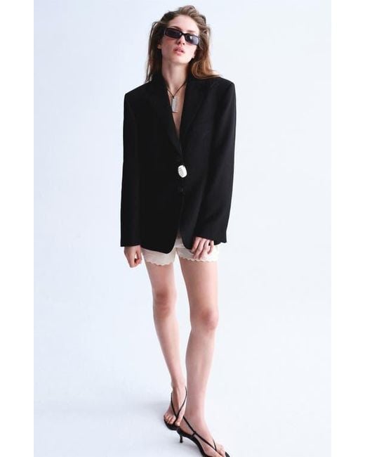Mango Black Two-Button Blazer