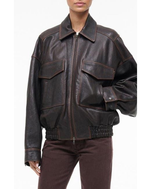 Staud Black Eugene Leather Jacket