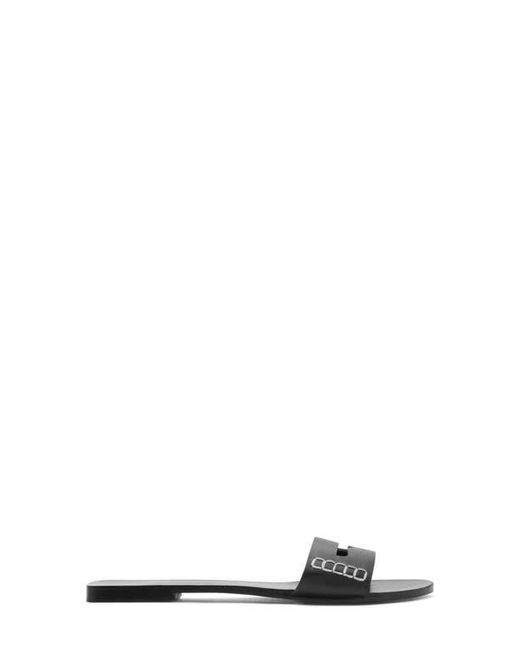 Mango Black Penny Strap Slide Sandal