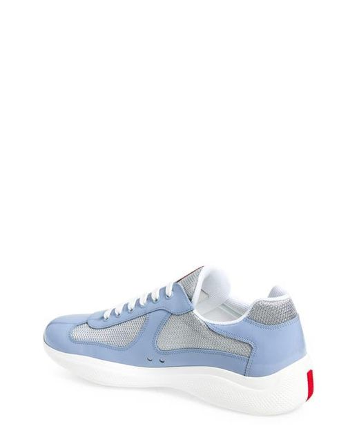 Prada Blue America's Cup Vernice Bike Low Top Sneaker for men
