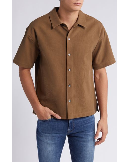 FRAME Blue Textured Short Sleeve Button-up Shirt for men