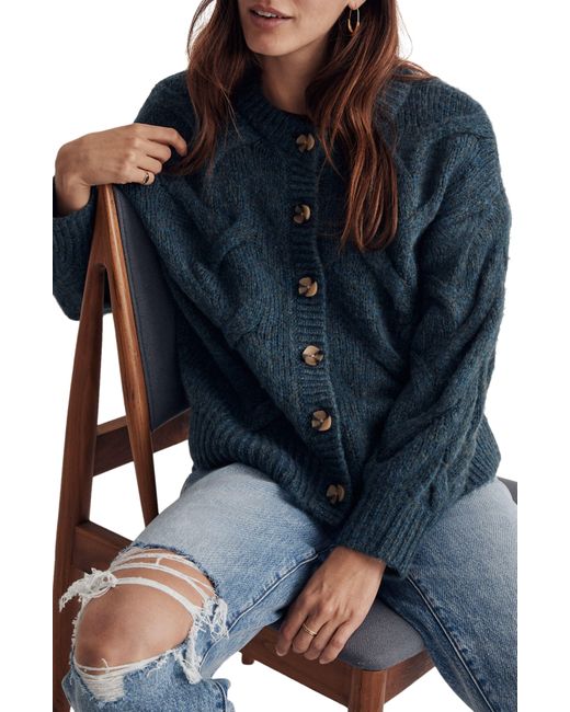 Madewell Blue Cable Ashmont Cardigan