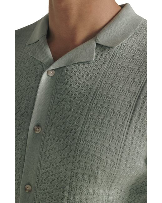 7 Diamonds Gray Jonas Camp Collar Short Sleeve Cardigan for men
