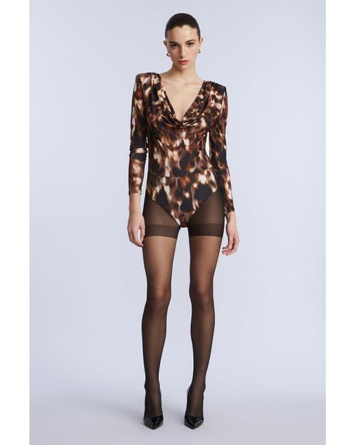BCBGMAXAZRIA Multicolor Printed Bodysuit