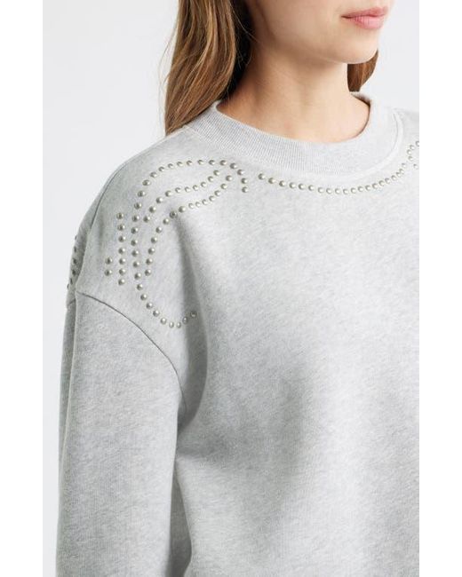 Rag & Bone Blue Studded Vintage Terry Crop Sweatshirt