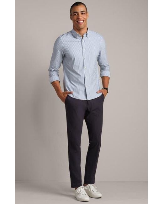 Rhone Gray Commuter Slim Fit Button-Up Shirt for men