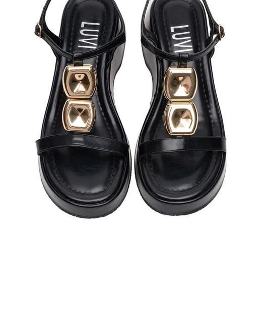 Prologue Shoes Black Kerry Buckle Platform Sandal