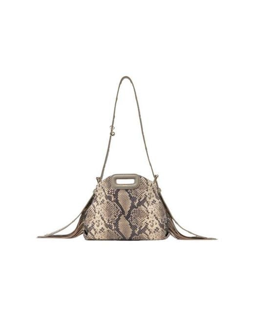 Maje Gray Python-Embossed Miss M Mini Bag