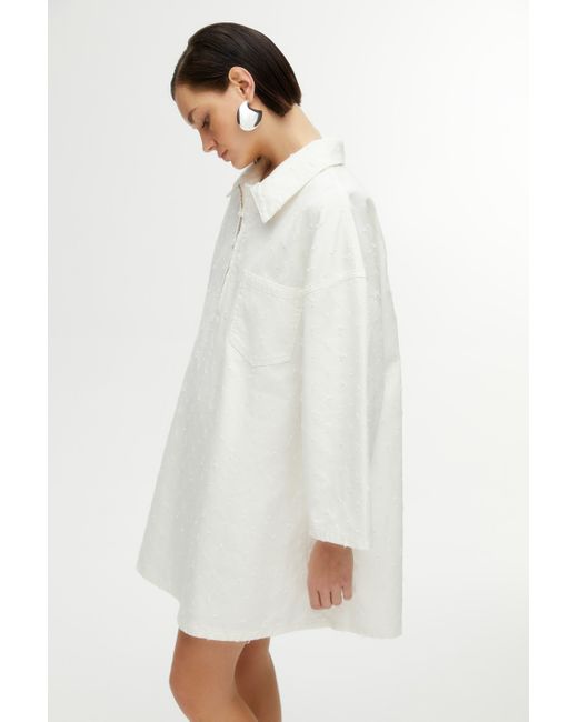 Nocturne White Oversized Denim Dress