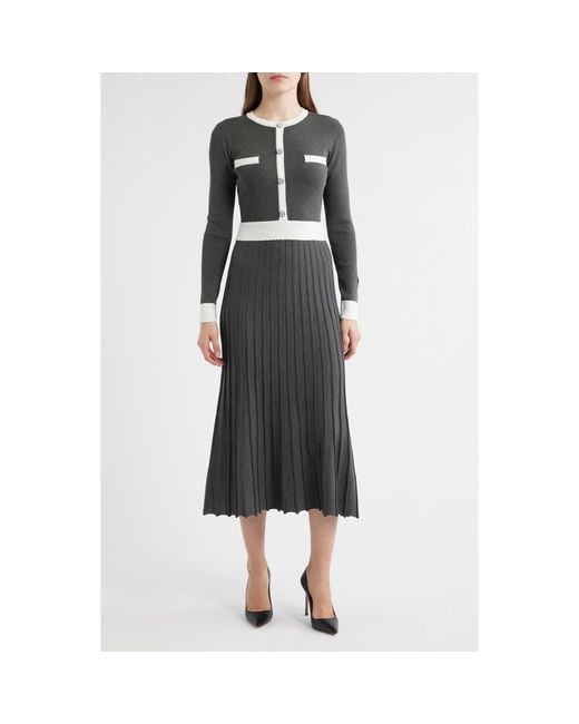 ZOE AND CLAIRE Black Long Sleeve A-Line Sweater Dress