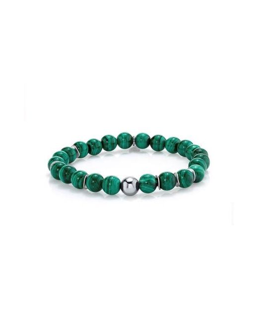 Mr Lowe by Sheryl Lowe Green Mr Lowe Bead Bracelet With Round Bead And 6 Wavy Disks for men