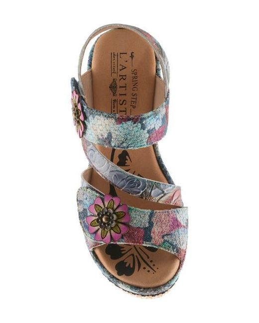 Whimsy Spring Sandals Spring Step Blissful Platform Wedge Sandal in Blue | Lyst