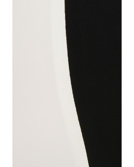 Balmain Black Embroidered Star Colorblock Long Sleeve Jersey Dress