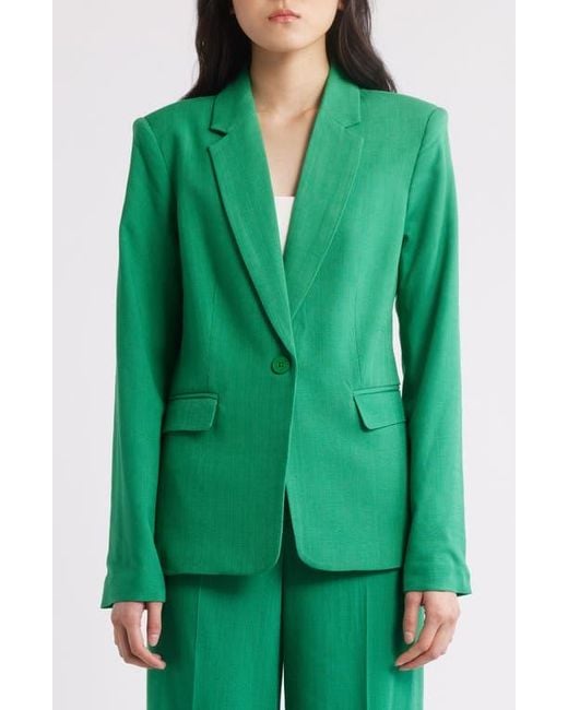 Tahari Green One-Button Blazer