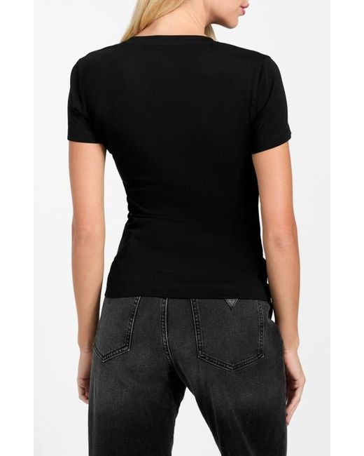 Guess Black Python Triangle Embellished Graphic T-Shirt