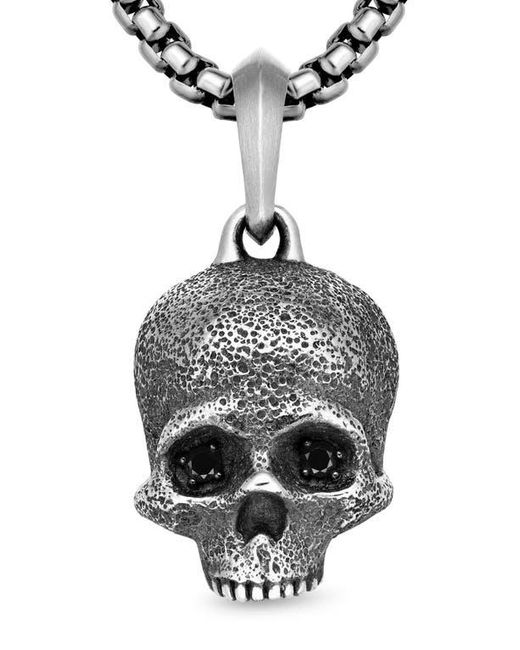 David Yurman White Memento Mori Sterling Skull Amulet