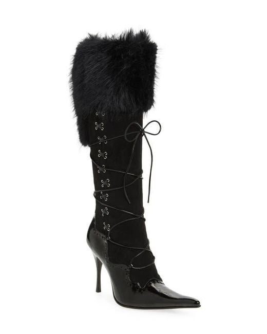 Jeffrey Campbell Black Verbier Knee High Boot