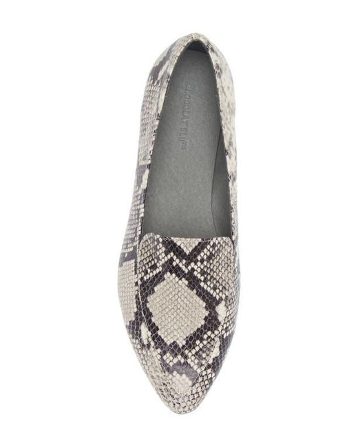 Chocolat Blu Gray Pointed Toe Embossed Leather Loafers