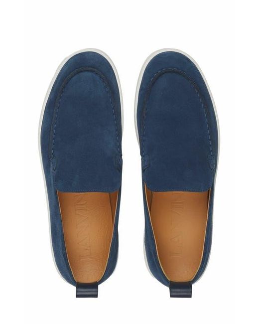Lanvin Blue Cruiser Suede Moccasins for men