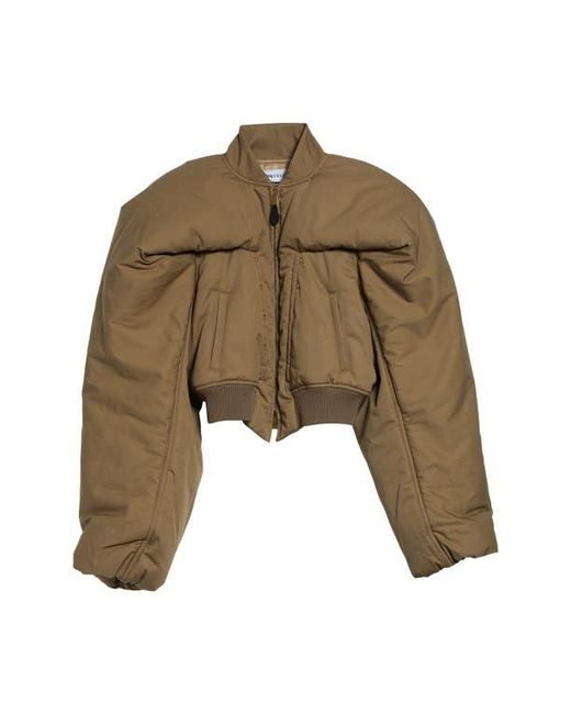 McQueen Green Crop Bomber Jacket