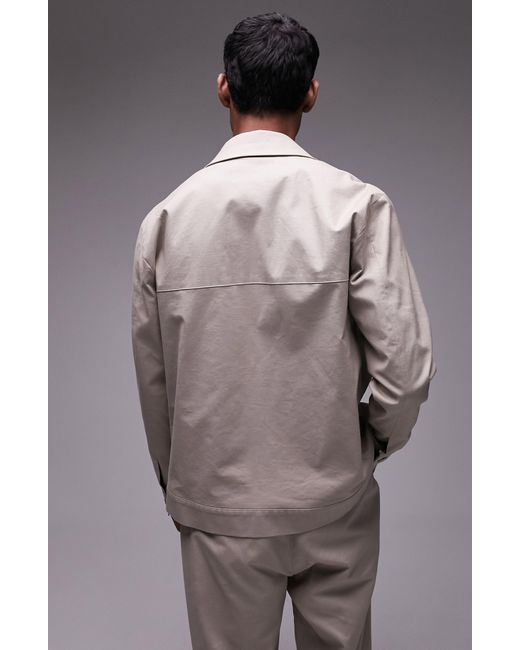 Topman Gray Linen Blend Jacket for men