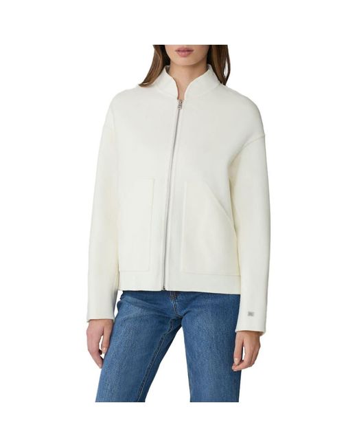 SOIA & KYO White Jenny Wool Blend Double Face Soft Shell Jacket