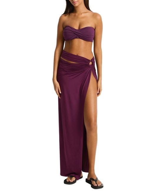 Sea Level Purple Essentials Edit Sarong