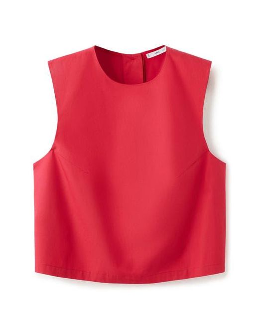 Mango Red Back Button Crop Top