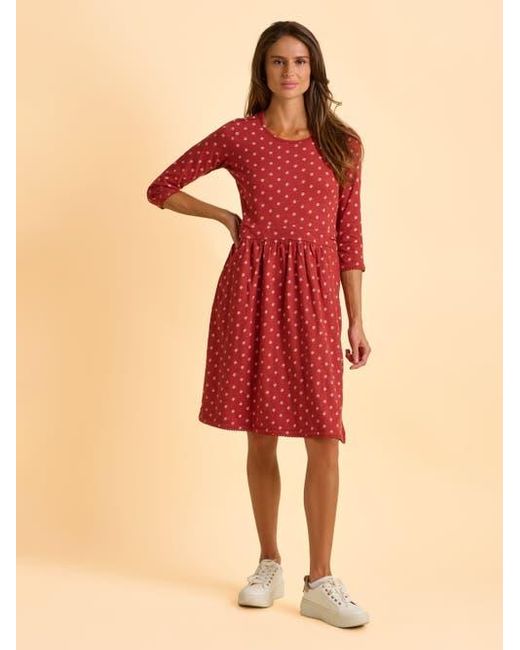 Brakeburn Freya 3/4 Sleeve Embroidered Midi Dress