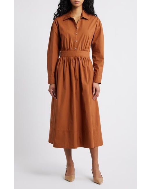 FREEMARKET Orange Long Sleeve Shirtdress