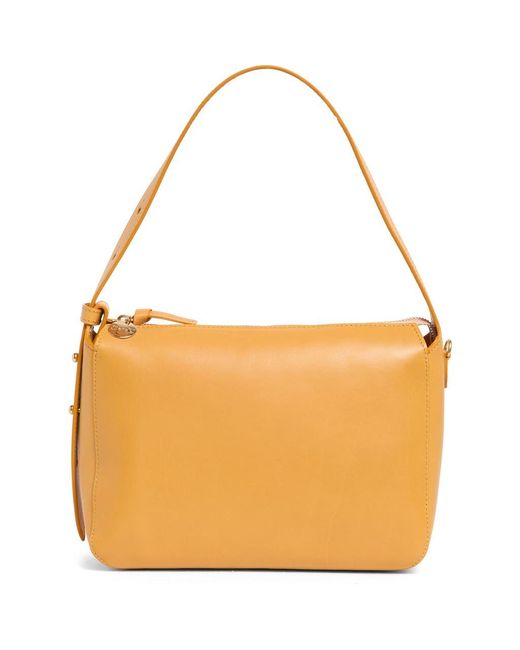 Clare V. Yellow Fleurine Leather Shoulder Bag