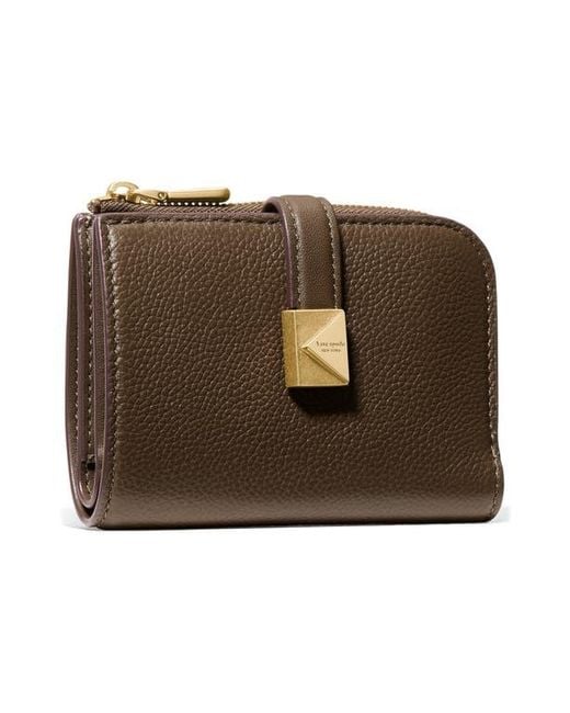 Kate Spade Brown Deco Pebbled Leather Bifold Wallet