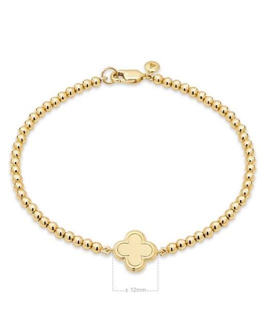 DEVATA Metallic Clover Beaded Ball Bracelet