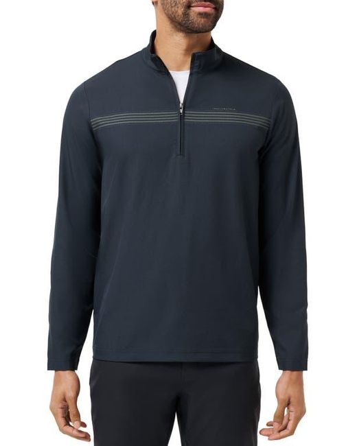 Travis Mathew Blue Quick Jaunt Quarter Zip Pullover for men