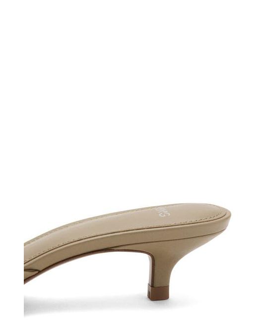 Mango Metallic Pointed Toe Kitten Heel Mule