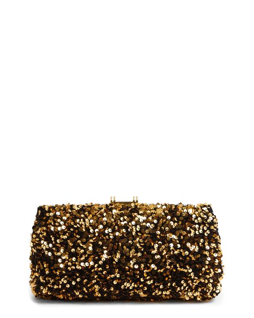 Reiss Mayfair Sequin Frame Clutch in Gray Lyst