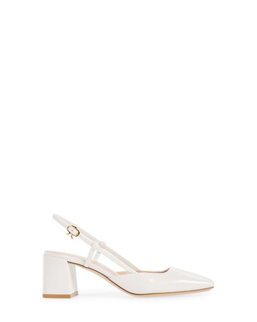 Gianvito Rossi Block Heel Slingback Pump in Natural Lyst