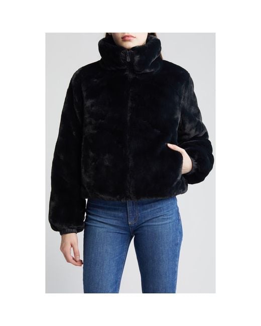 Save The Duck Black Jeon Wind & Water Resistant Reversible Faux Shearling & Recycled Polyester Puffer Jacket