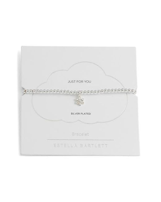 Estella Bartlett White Sienna Flower Beaded Stretch Bracelet