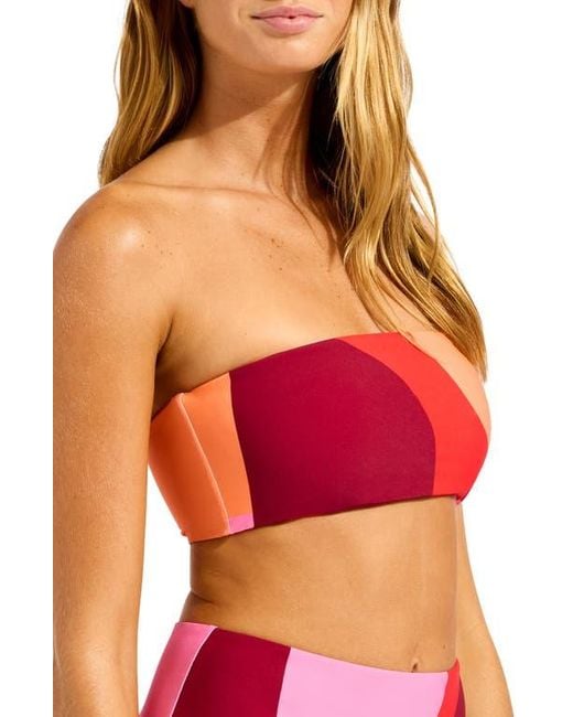 Seafolly Red Reversible Strapless Tube Bikini Top