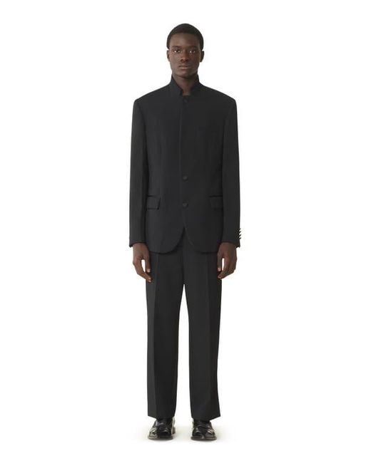 Lanvin Black Wool Jacket With Stand-Up Collar for men