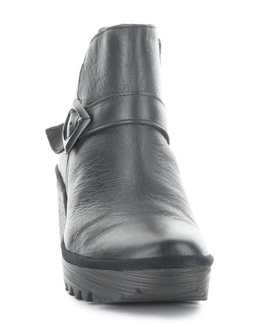 Fly London Gray Yort Wedge Bootie