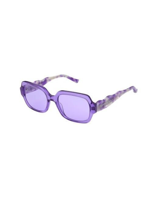 Florence By Mills Purple 55Mm Rectangular Sunglasses