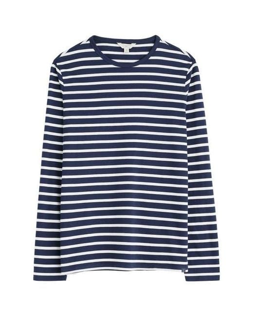 Seasalt Cornwall Blue Sailor Stripe Long Sleeve T-Shirt for men