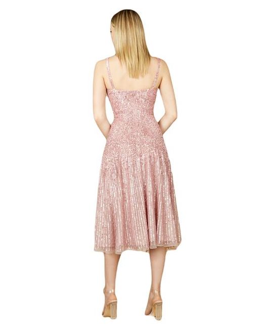LARA New York Pink Flowing, Sequin Midi Dress