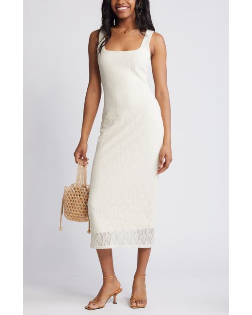 BP. White Lace Sleeveless Maxi Dress