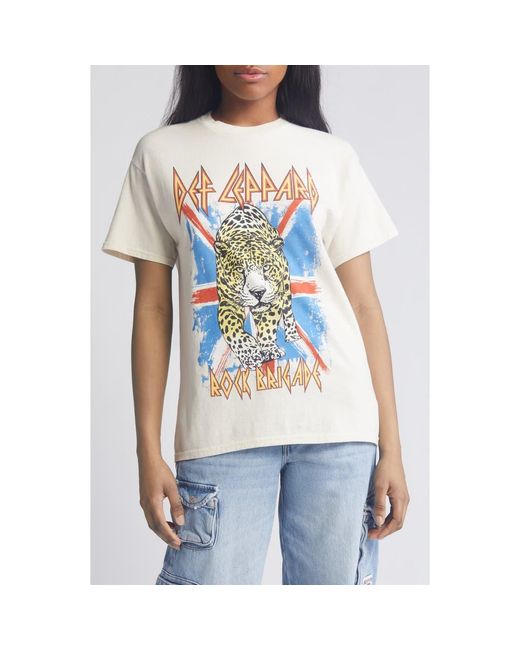 THE VINYL ICONS Def Leppard Rock Brigade Graphic T Shirt in White Lyst