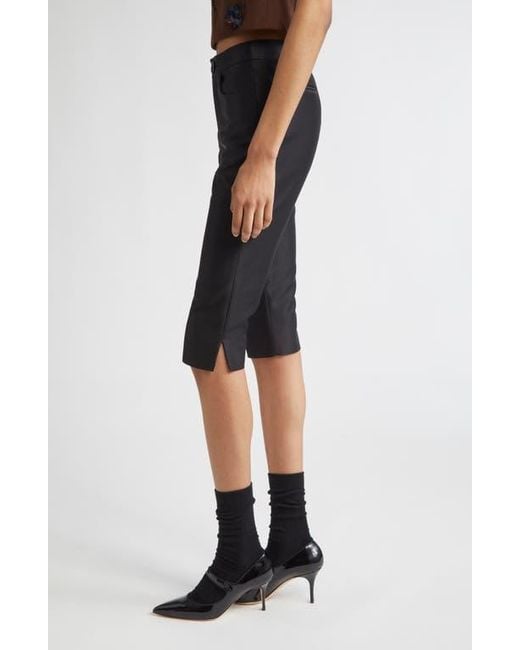 ShuShu/Tong Black Satin Capri Pants