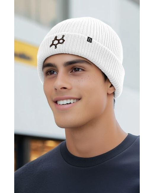 Alix White Molecule Beanie for men